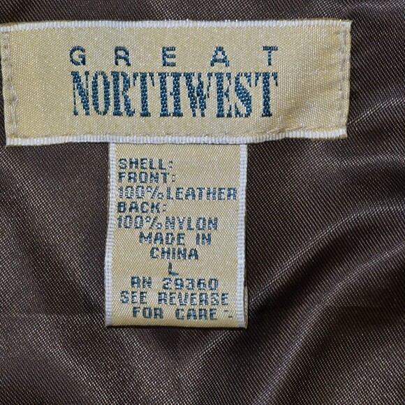 Great Northwest Leather Front Vest Brown Suede Zip Front Lined Size Large - Picture 5 of 12